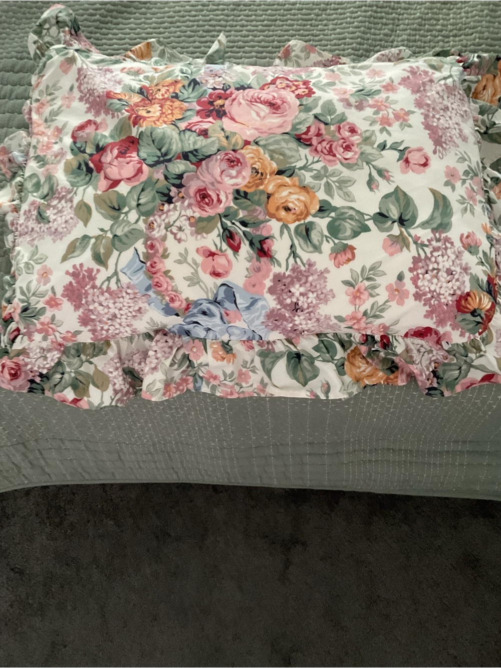 Ralph Lauren Floral Ruffle Decorative Pillow Sham